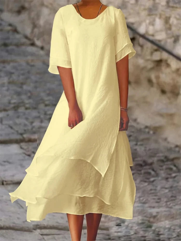 Kessoro Women's V-Neck Half-Sleeve Long Beach Robe — view 11