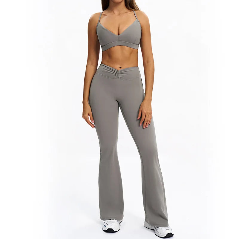 Women's long-sleeve 2-piece set, hem detail