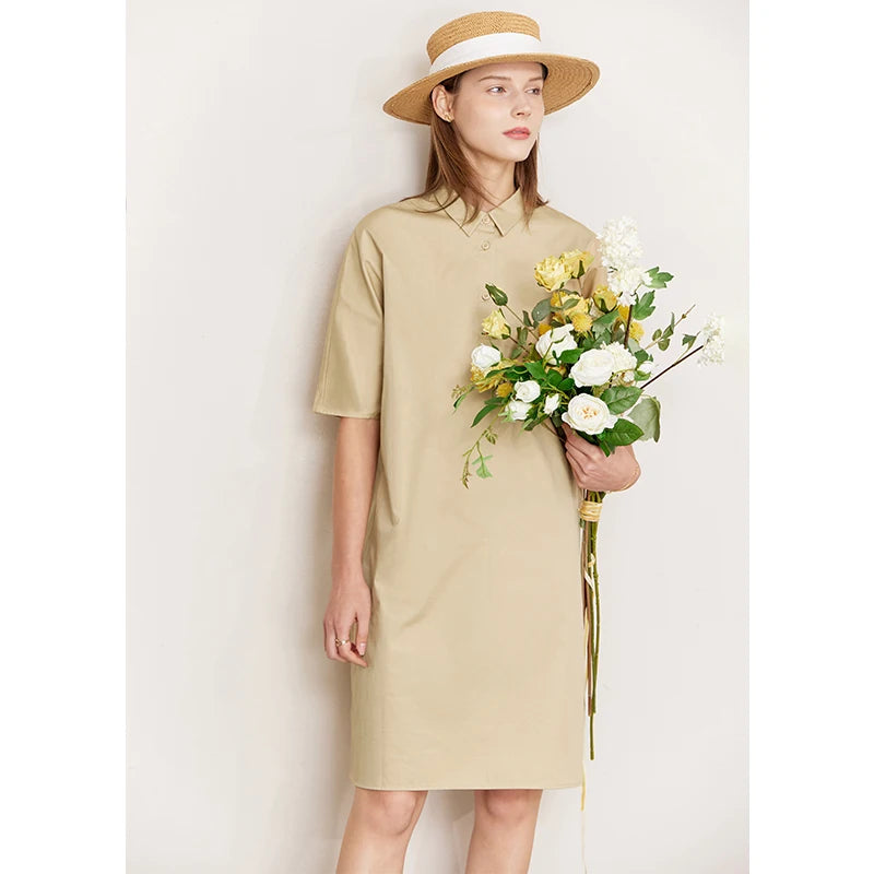 Kessoro Women's Collared Short-Sleeve Shirt Dress — view 8