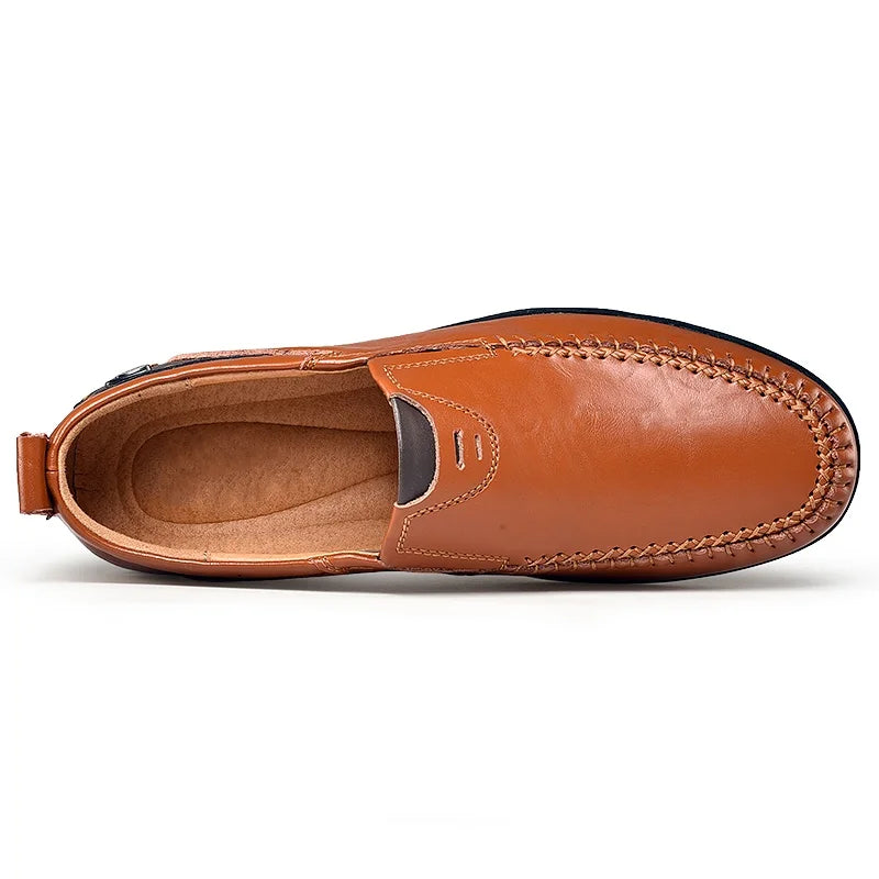 Men's comfortable slip-on everyday loafers in black, maroon and yellow