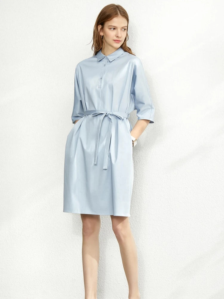Kessoro Women's Collared Short-Sleeve Shirt Dress — view 2