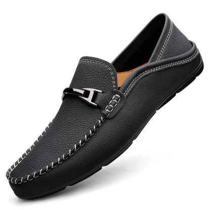 Kessoro men's classic premium slip-on loafers in blue, black and khaki