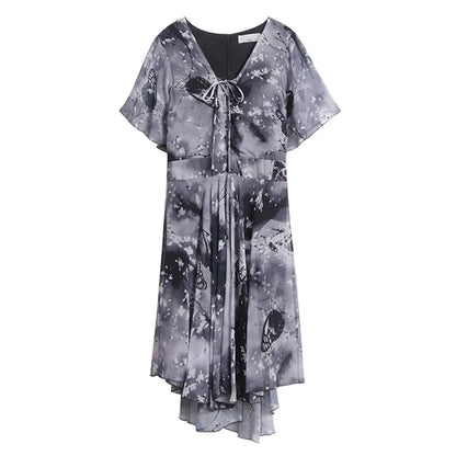 Kessoro Women's V-Neck Short-Sleeve Chiffon Summer Dress — view 7