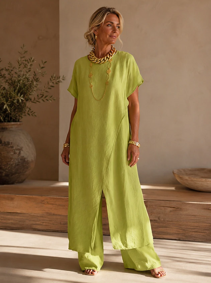Kessoro Women's Relaxed Wide-Leg Jumpsuit in grey, black, burgundy, blue, green and yellow - women's apparel, view 6 of 6