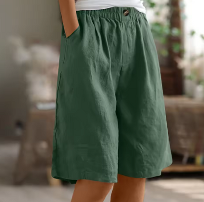 Kessoro women's lightweight elastic waist casual shorts in army green, beige, blue, pink and more colorways - women's shorts