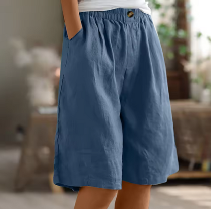 Kessoro women's lightweight elastic waist casual shorts in army green, beige, blue, pink and more colorways - women's shorts