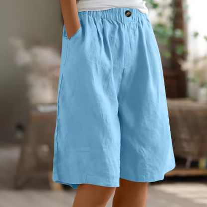 Kessoro women's lightweight elastic waist casual shorts in army green, beige, blue, pink and more colorways - women's shorts