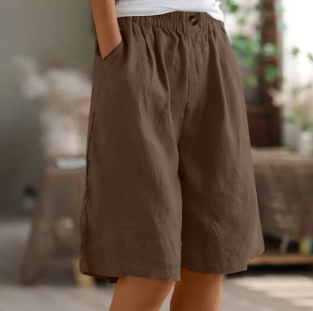 Kessoro women's lightweight elastic waist casual shorts in army green, beige, blue, pink and more colorways - women's shorts