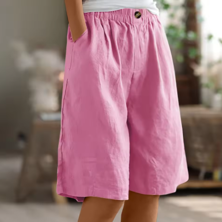 Kessoro women's lightweight elastic waist casual shorts in army green, beige, blue, pink and more colorways - women's shorts