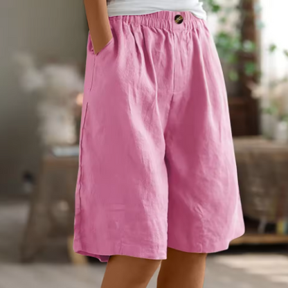Kessoro women's lightweight elastic waist casual shorts in army green, beige, blue, pink and more colorways - women's shorts