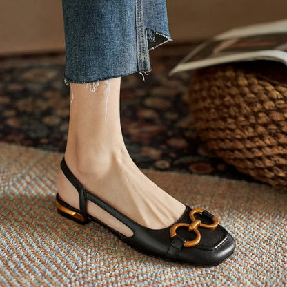 Women's cushioned buckle strap sandals in dark blue, beige, black, brown and khaki, shown for womenswear styling