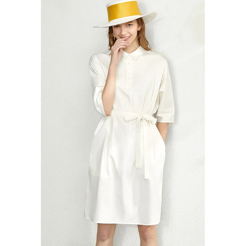 Kessoro Women's Collared Short-Sleeve Shirt Dress — view 9