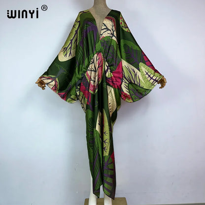 Kessoro Women's Printed V-Neck Long Beach Kimono Robe — view 8