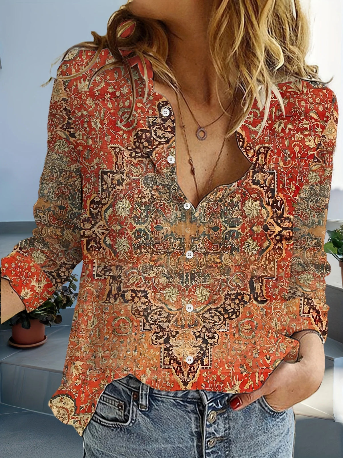 Kessoro Women's Casual Long-Sleeve Blouse — view 3