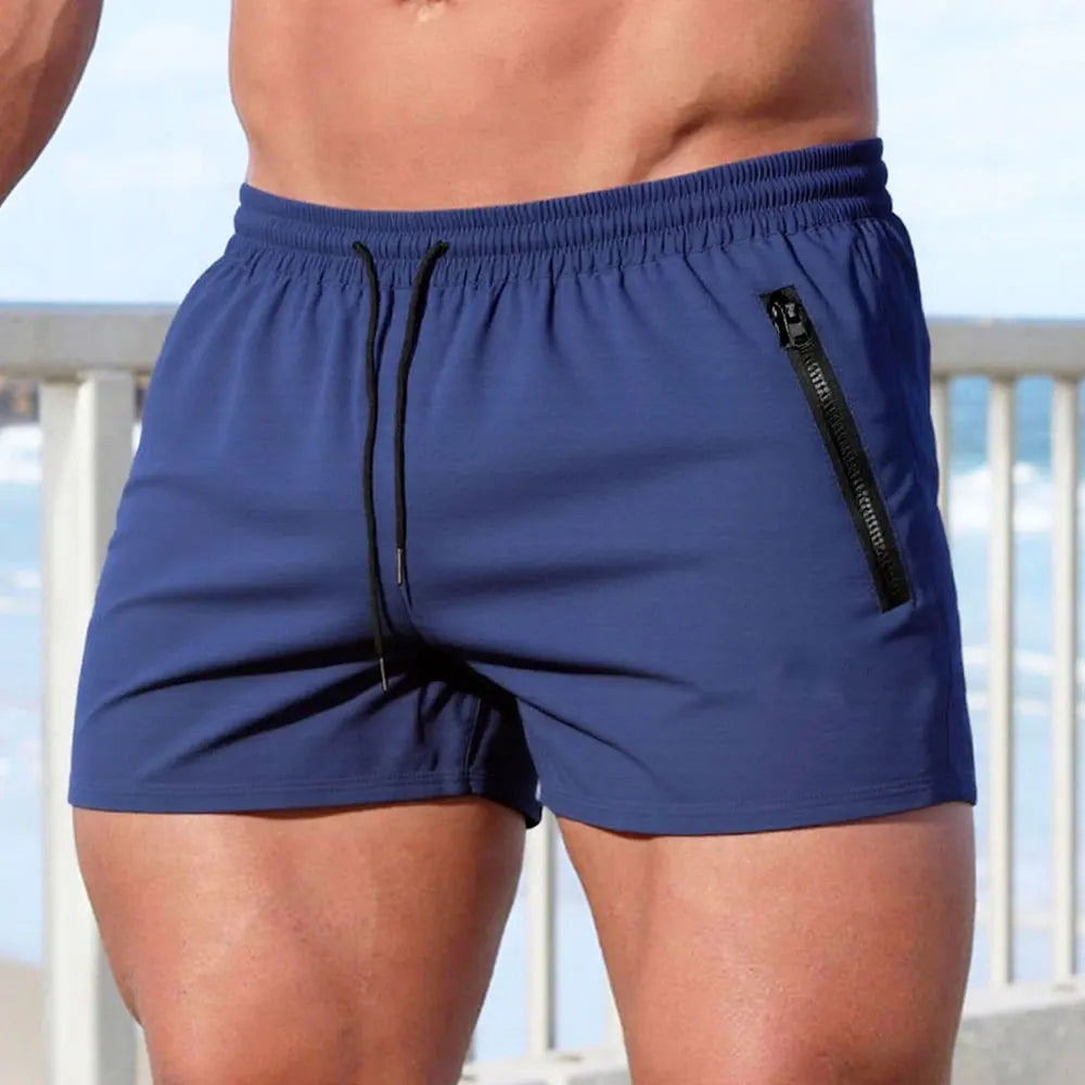 Kessoro Men's Solid Colour Drawstring Swim Trunks — view 3