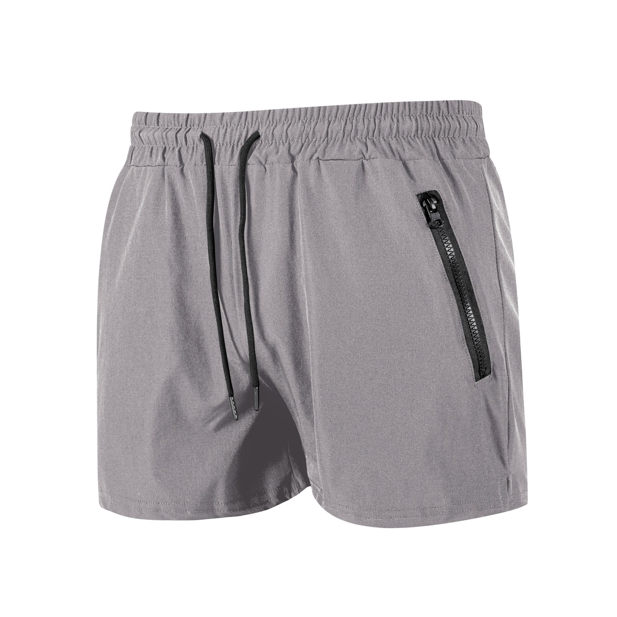 Men's solid colour drawstring swim trunks, front view