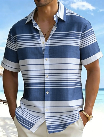 Kessoro Men's Short-Sleeve Button-Up Beach Shirt — view 9