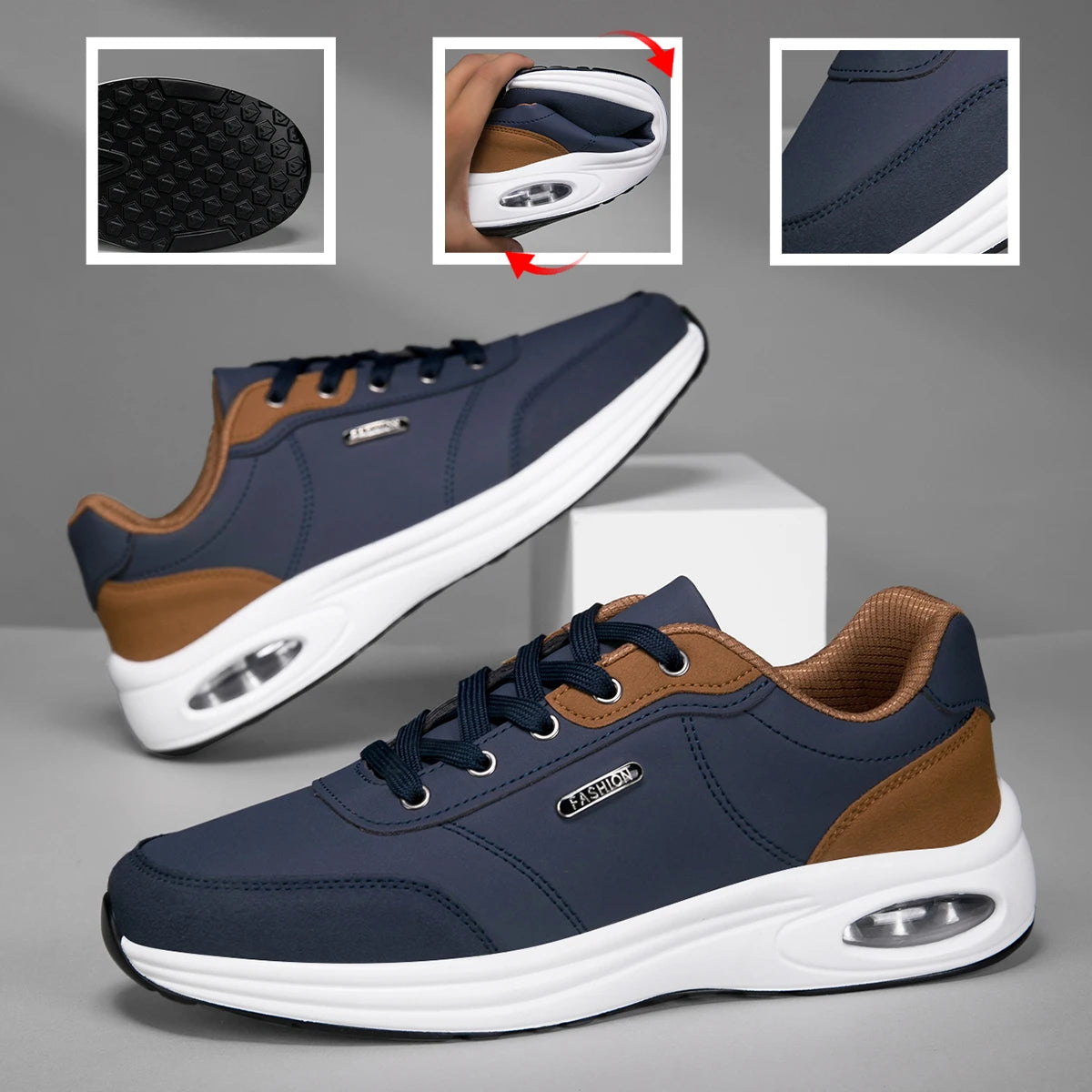 Kessoro Men's Waterproof Casual Leather Shoes — view 3