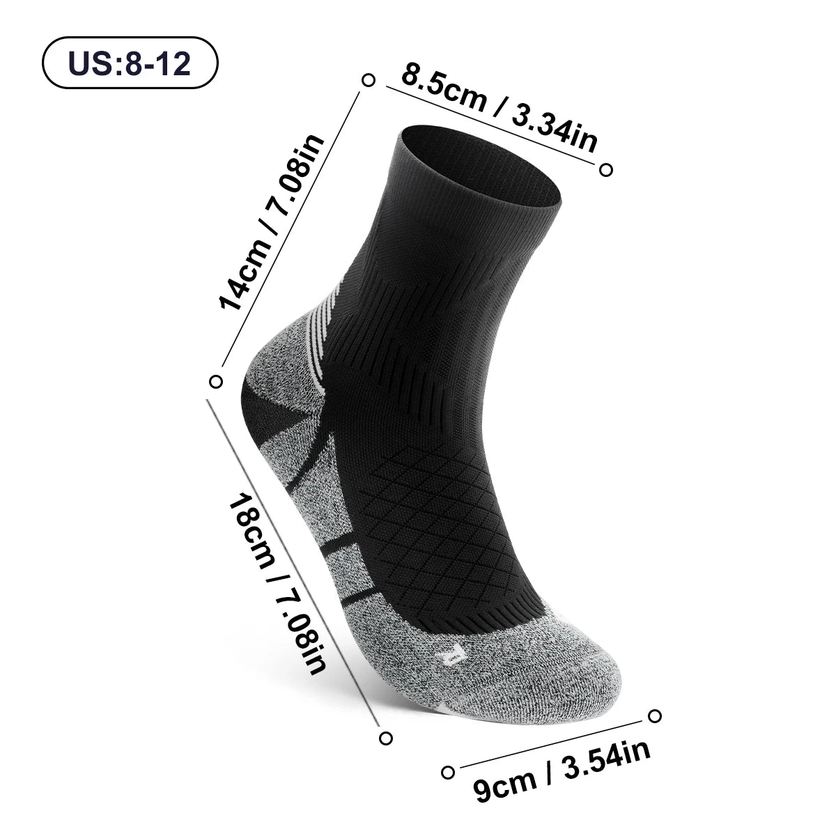 Kessoro Men's Breathable Cotton Blend Crew Socks — view 6