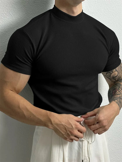 Kessoro Men's Short-Sleeve Crew Neck Cotton T-Shirt — view 3