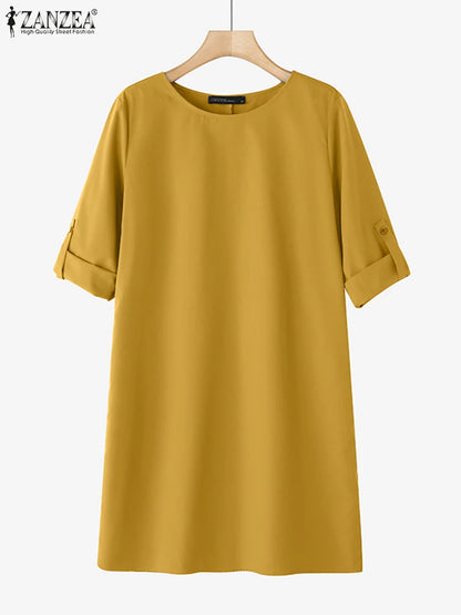 Kessoro Women's Casual Solid Sundress — view 5