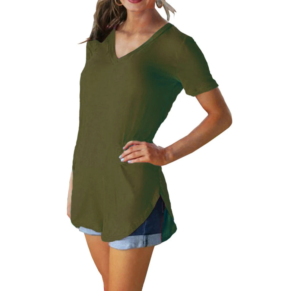 Kessoro Women's Solid Short-Sleeve Blouse — view 10