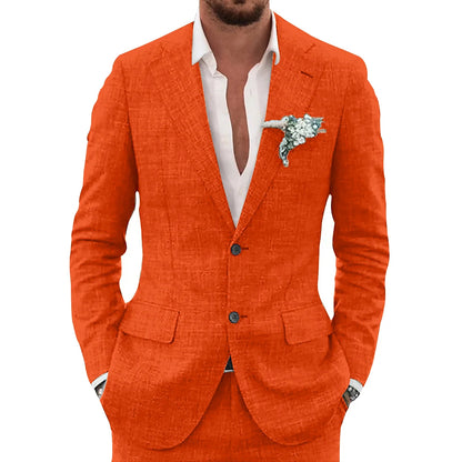 Kessoro Men's Slim-Fit Casual Linen Suit — view 8