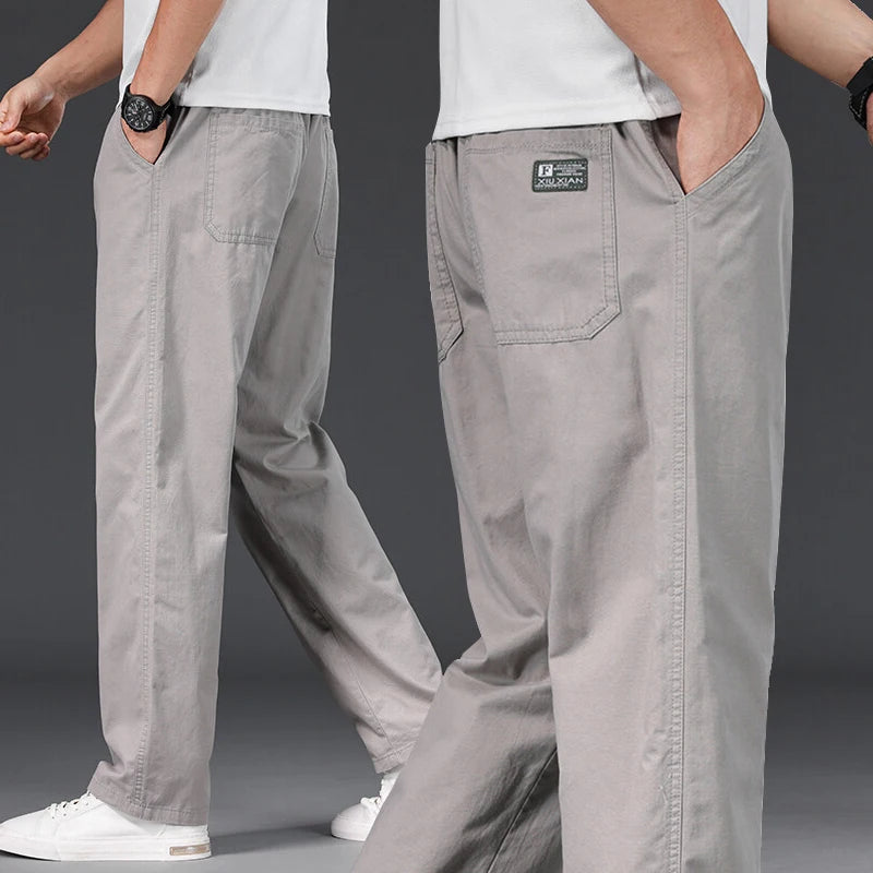 Kessoro Men's Straight-Leg Cotton Drawstring Sweatpants — view 2