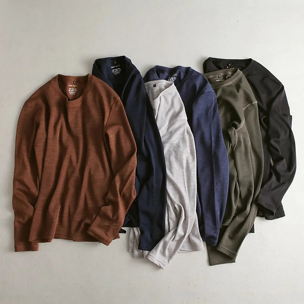 Kessoro Men's Long-Sleeve Wool T-Shirt — view 5