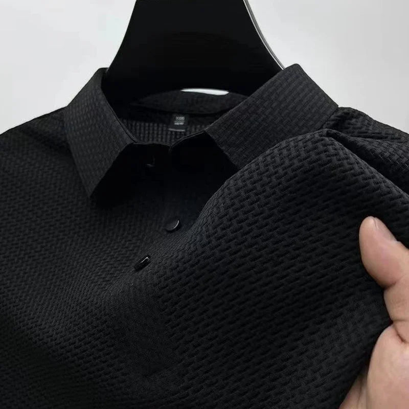 Kessoro Men's Short-Sleeve Knit Business Polo Shirt — view 8