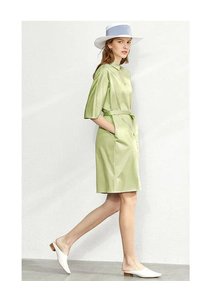 Kessoro Women's Collared Short-Sleeve Shirt Dress — view 5