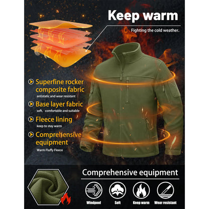 Kessoro Men's Zip-Up Thermal Fleece Hiking Jacket — view 3