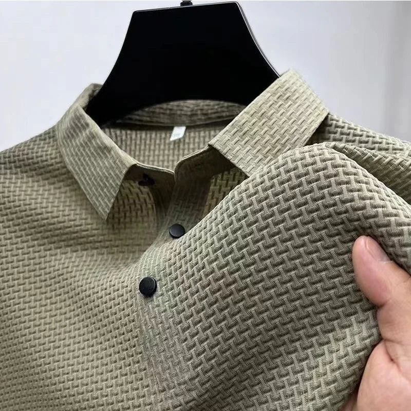 Kessoro Men's Short-Sleeve Knit Business Polo Shirt — view 12