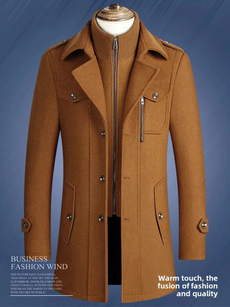 Kessoro Men's Woven Wool Blend Winter Jacket — view 2