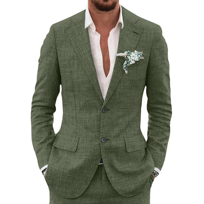 Kessoro Men's Slim-Fit Casual Linen Suit — view 5