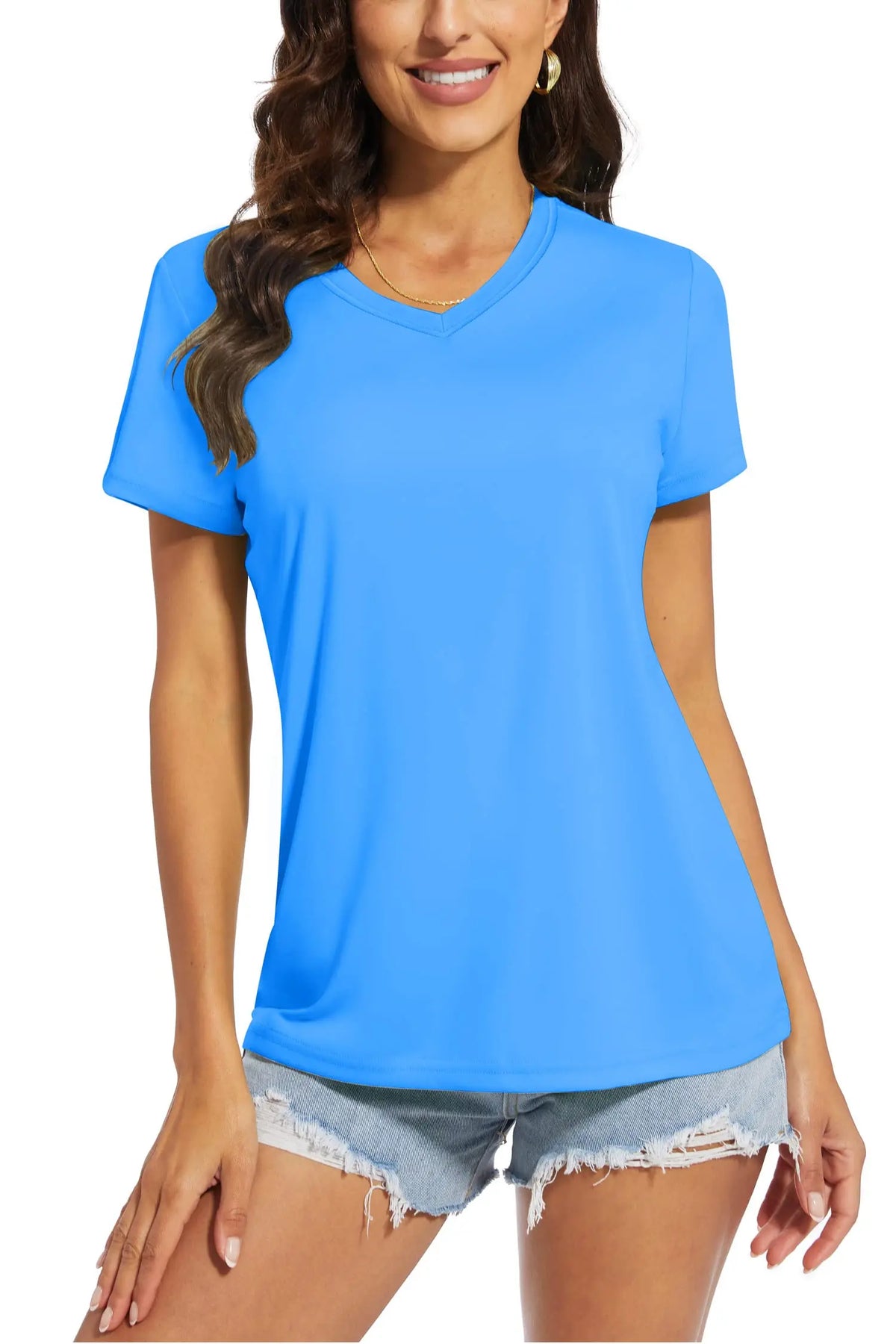 Kessoro Women's Quick-Dry V-Neck Sun Protection Tee — view 12