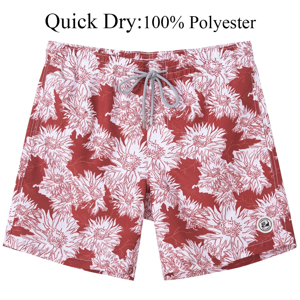 Men's quick-dry 4-way stretch swim trunks, drawstring detail
