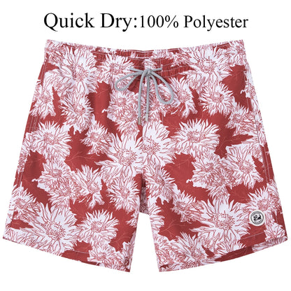 Men's quick-dry 4-way stretch swim trunks, drawstring detail