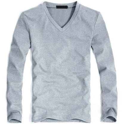 Men's solid long-sleeve T-shirt, side view