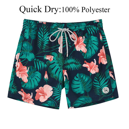 Men's quick-dry 4-way stretch swim trunks, flat lay