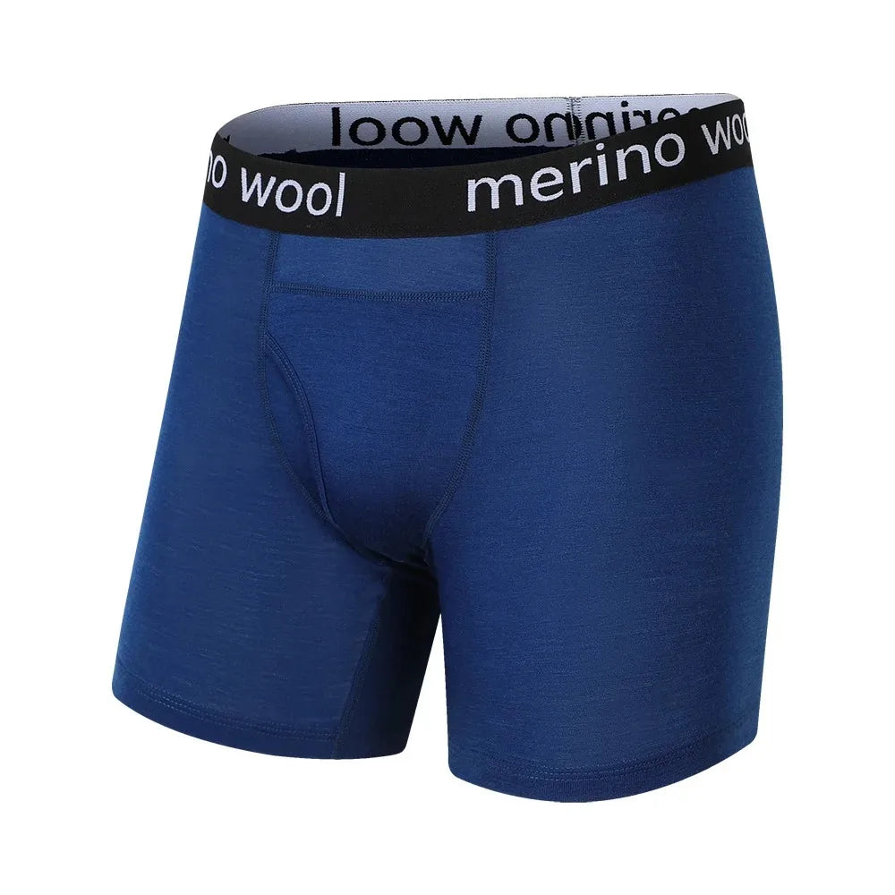 Men's breathable wool top, three-quarter view