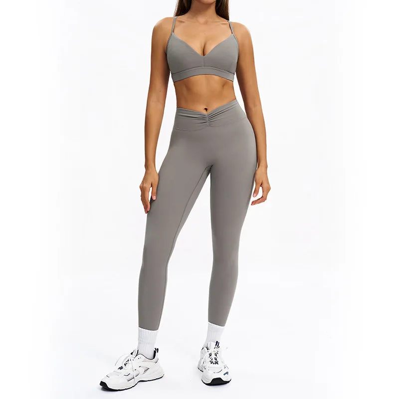 Women's long-sleeve 2-piece set, trousers front view