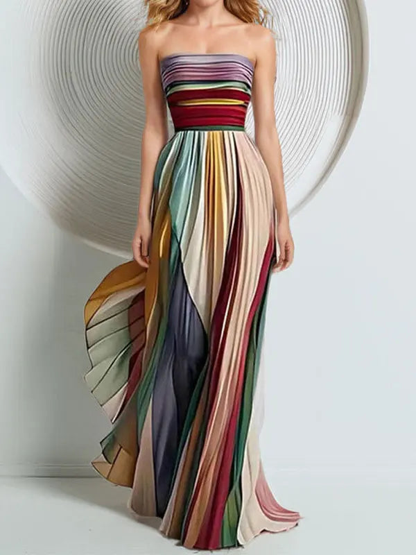 Kessoro Women's Casual Pleated Polyester Maxi Dress — view 3