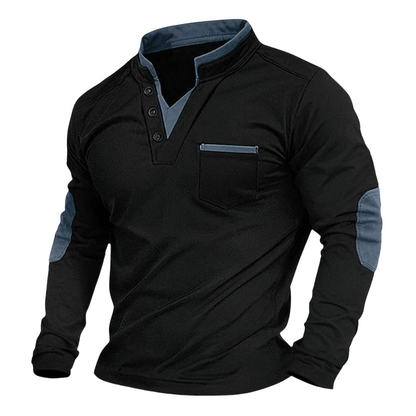 Kessoro men's classic V-neck relaxed fit sweatshirt in brown, gray, army green and blue