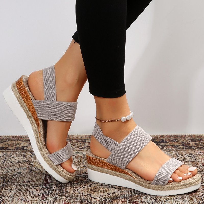 Women's classic orthopedic comfort sandal in brown, black and blue with cushioned sole