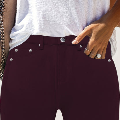 Kessoro women's high-waisted stretch skinny jeans shown in a range of denim and solid colourways