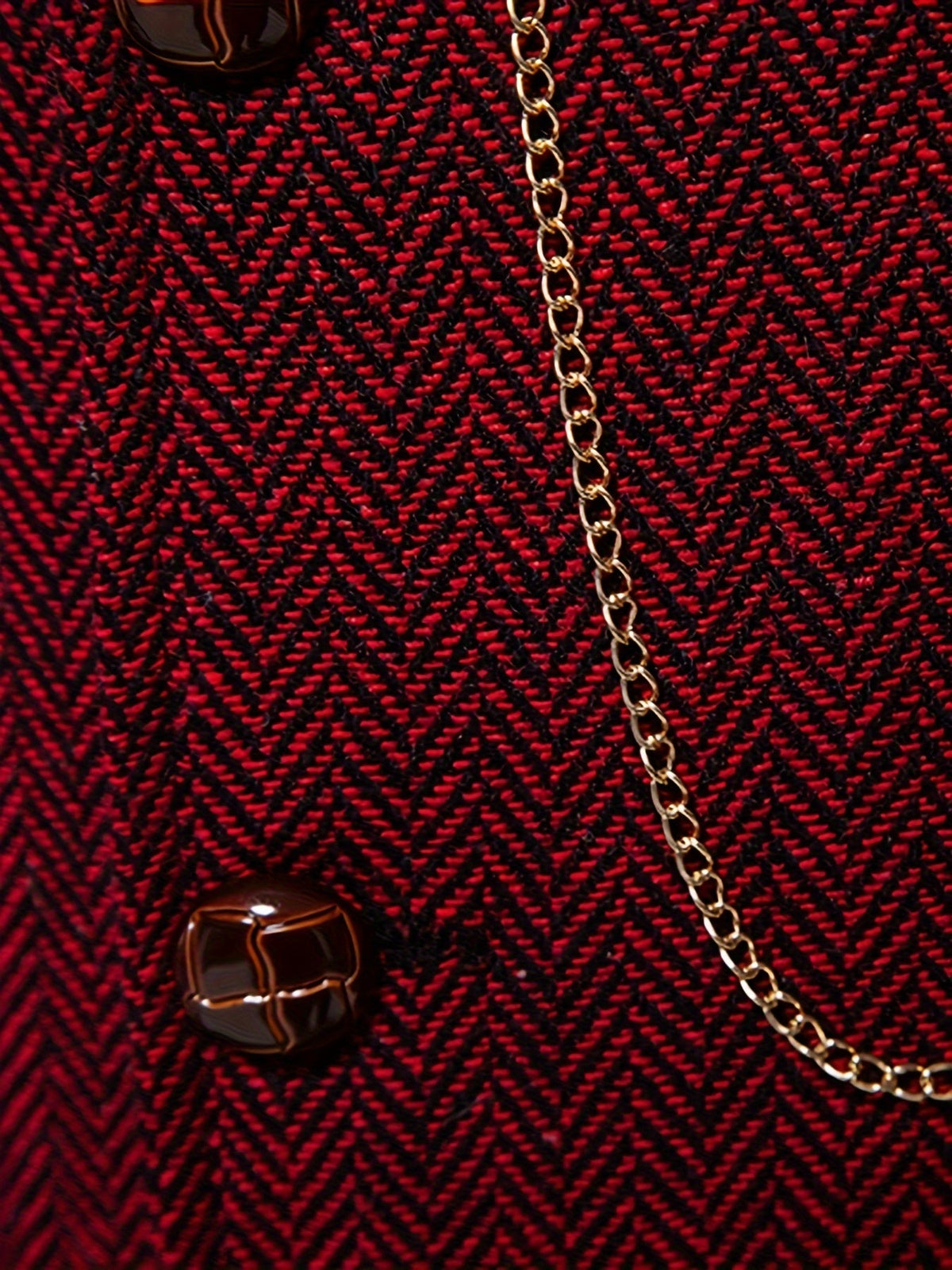 Kessoro men's herringbone single-breasted suit vest in burgundy, worn over a dress shirt