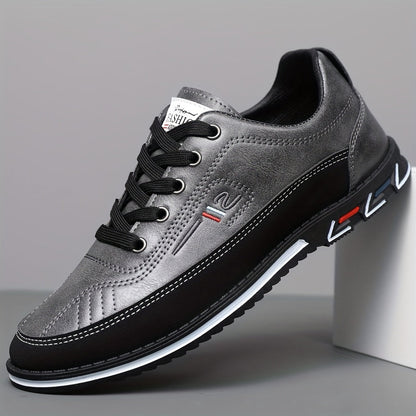 Men's refined cushioned lace-up dress shoes in orange, black and grey, view 7