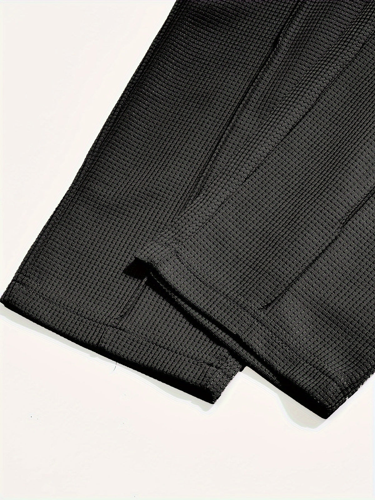 Kessoro Men's Waffle-Knit Two-Piece Outfit Set in white and black, image 16 of 21.