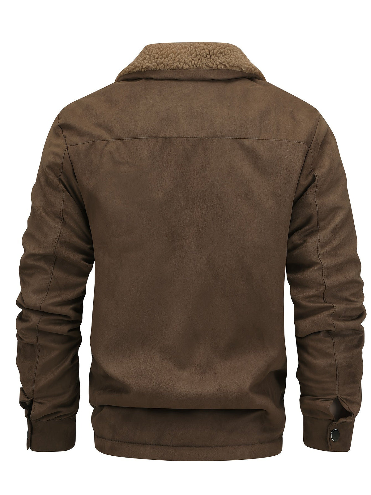 Kessoro men's fleece-lined multi-pocket winter jacket in coffee brown - product view 4